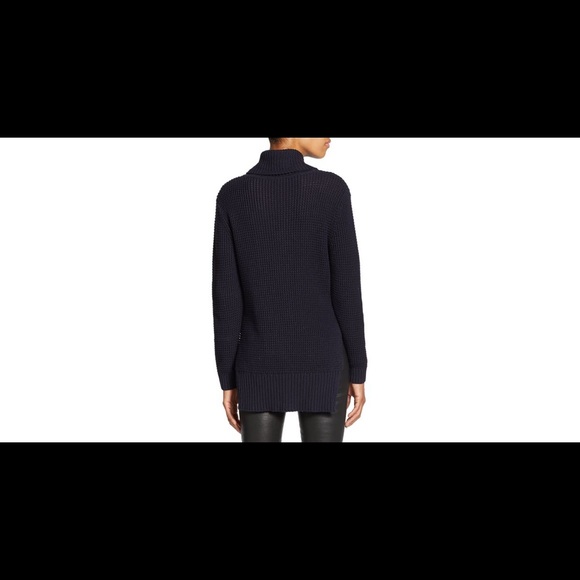 NICHOLAS Cable Knit Turtleneck Sweater Cotton Blue - Picture 2 of 7